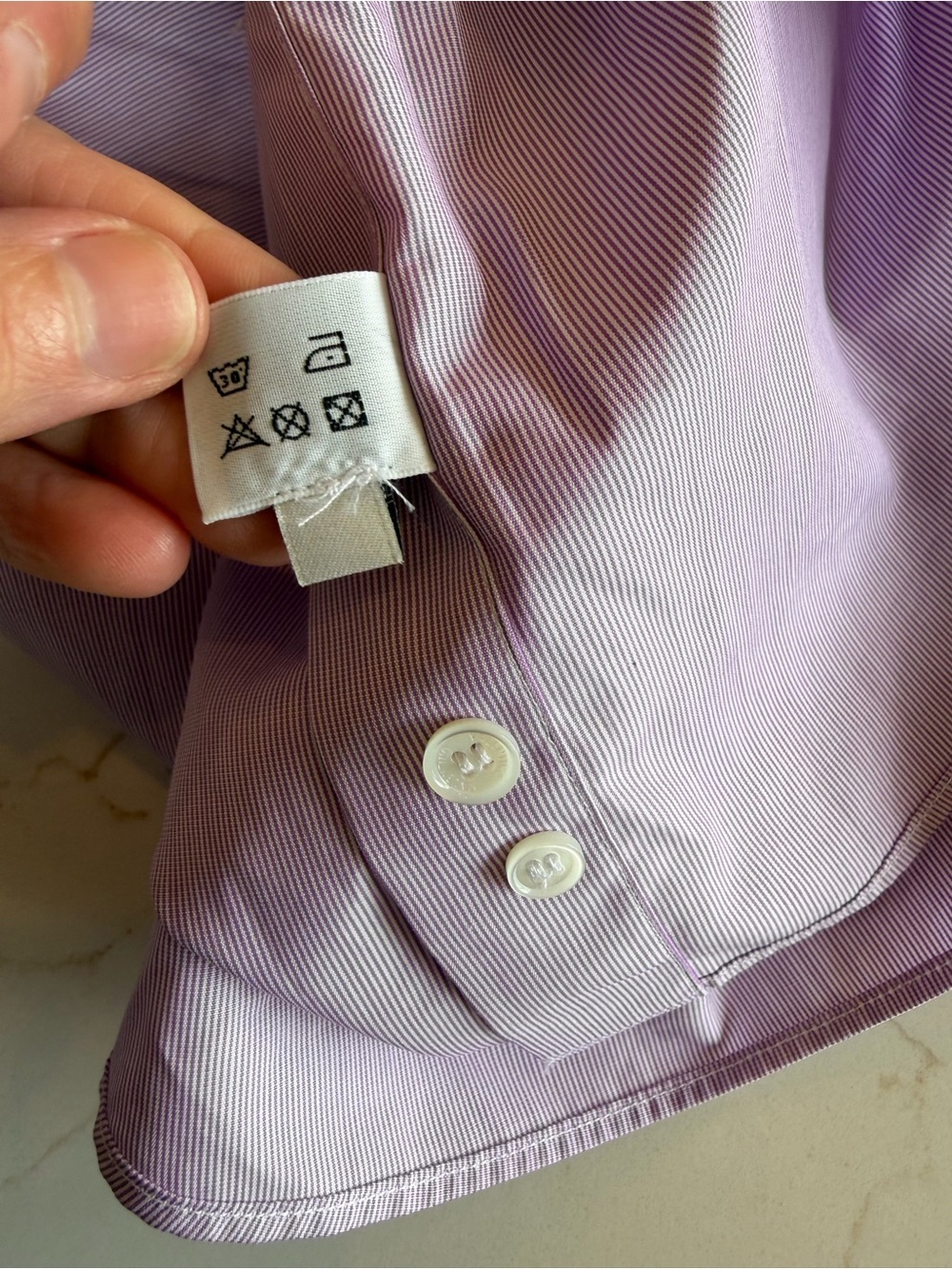 Valentino Light Lavender Stripe Men's Dress Shirt Cotton Italy / 41 / 16 - Picture 14 of 15